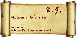 Wilpert Génia névjegykártya